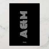 Vet Retro Monogram Repetitie Diner Folie Uitnodiging (Achterkant)