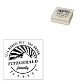 Vet Retro Mountain Round retouradres Rubberstempel (Gestempeld)