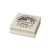 Vet Retro Mountain Round retouradres Rubberstempel (Stempel)