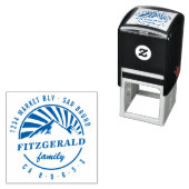 Vet Retro Mountain Round retouradres Zelfinktende Stempel (In situ)