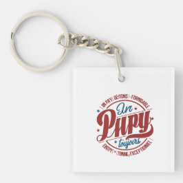 Vet Retro Papy Cirkel Typografie Sleutelhanger