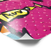 Vet Retro Pop Kunstportret Foto Afdruk (Hoek)