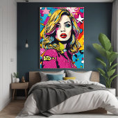 Vet Retro Pop Kunstportret Perfect Poster