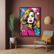 Vet Retro Pop Kunstportret