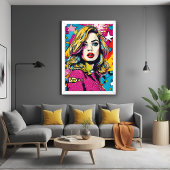 Vet Retro Pop Kunstportret Poster