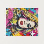 Vet Retro Pop Kunstportret Wandkleed (Voorkant (horizontaal))