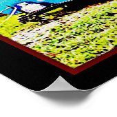 Vet Retro Reizen Aanhangwagen Camper Art Poster (Hoek)