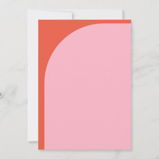 Vet Retro Roze & Sinaasappel Helder Gekleurde Brui Save The Date (Achterkant)