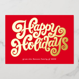 Vet Retro Schrift Folie Feestdagenkaart
