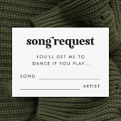 Vet Retro Script Bruiloft Minimalistisch Song Aanv Informatiekaartje