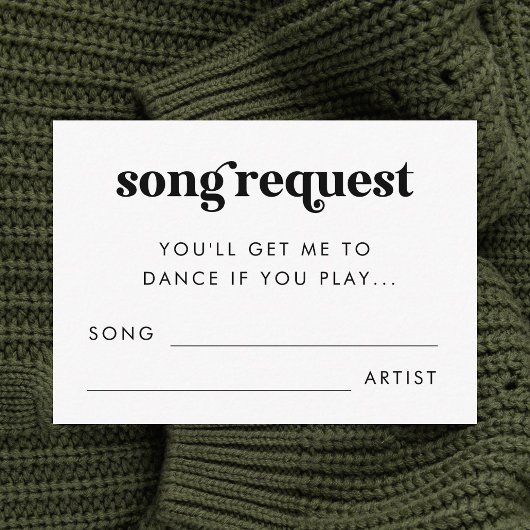 Vet Retro Script Bruiloft Minimalistisch Song Aanv Informatiekaartje