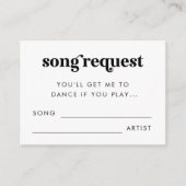 Vet Retro Script Bruiloft Minimalistisch Song Aanv Informatiekaartje (Voorkant)