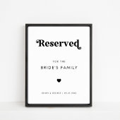 Vet Retro Script Hart Bruiloft Gereserveerd voor t Poster