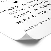 Vet Retro Script Hart Bruiloft Video Booth Sign Poster (Hoek)