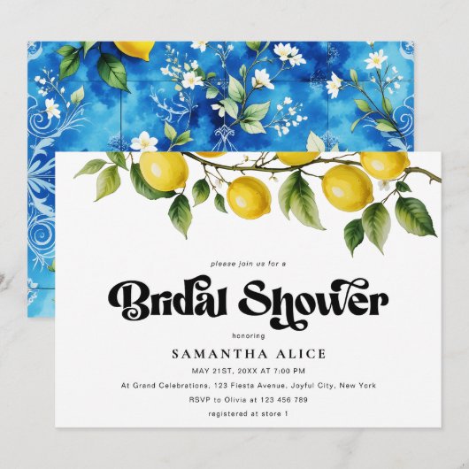 Vet Retro Script Italiaans Positano Vrijgezellenfe Kaart (Voorkant / Achterkant)