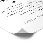 Vet Retro Script Jubileum Piñata Trouwteken Poster (Hoek)