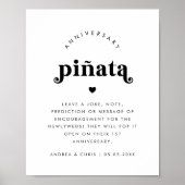 Vet Retro Script Jubileum Piñata Trouwteken Poster (Voorkant)