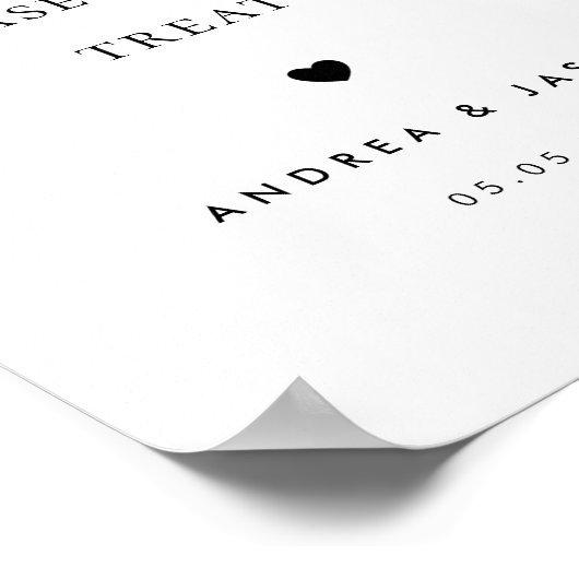 Vet Retro Script Liefde is Zoete Favor Trouwteken Poster (Hoek)