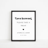 Vet Retro Script Liefde is Zoete Favor Trouwteken Poster