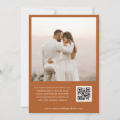 Vet Retro Terracotta Minimalistische QR Code Bruil Kaart (Achterkant)