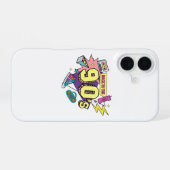 Vet retro terug naar de 90s kunst iPhone 16 hoesje (Achterkant horizontaal)