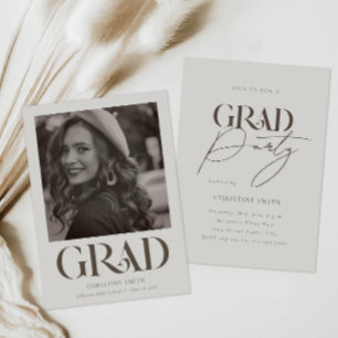 Vet Retro Typografie Foto Graduatie Party Kaart