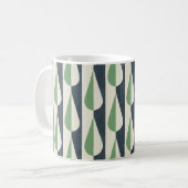 Vet retro water druppel groen en grijs koffiemok (Voorkant links)