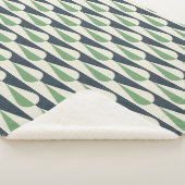 Vet retro water druppel groen en grijs sherpa deken (3/4)