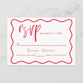 Vet Retro Wavy Lijst RSVP-kaart Informatiekaartje