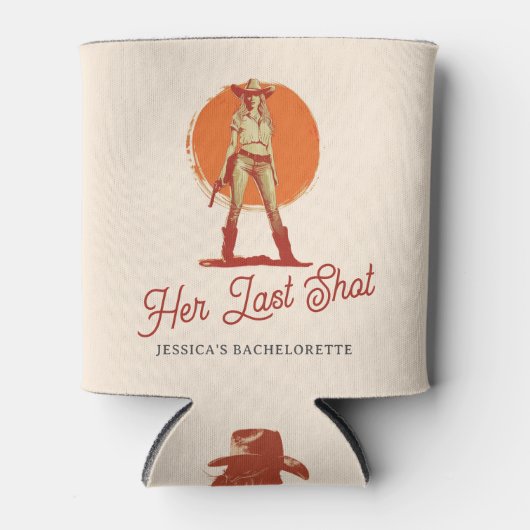 Vet Retro Western Cowgirl Bachelorette Blikjeskoeler (Voorkant)