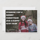 Vet Retro Witte Tekst Overlay Foto Kerstjaar Feestdagenkaart (Voorkant)