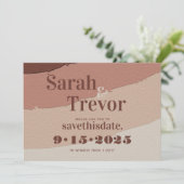 Vet Retrofonts in Warm Earthy Save The Date (Staand voorkant)