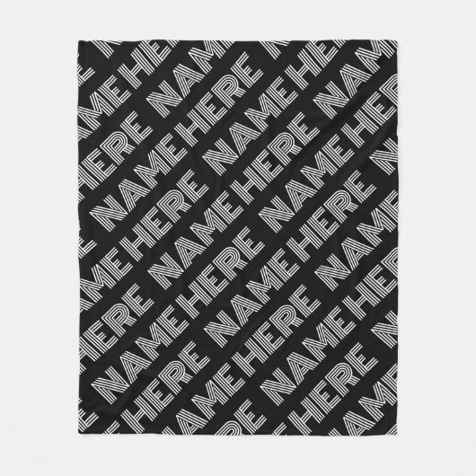 Vet Retromodern Naam of Woordpatroon Fleece Deken (Voorkant)