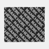 Vet Retromodern Naam of Woordpatroon Fleece Deken (Voorkant (Horizontaal))