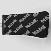 Vet Retromodern Naam of Woordpatroon Golfheadcover (Voorkant)