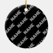 Vet Retromodern Naam of Woordpatroon Keramisch Ornament (Achterkant)