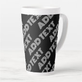 Vet Retromodern Naam of Woordpatroon Latte Mok (Rechterhoek)