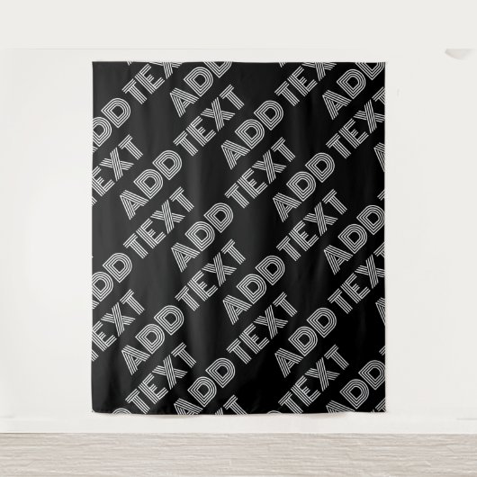 Vet Retromodern Naam of Woordpatroon Wandkleed (Voorkant)