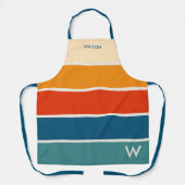 Vet retrostreep monogram schort (Voorkant)