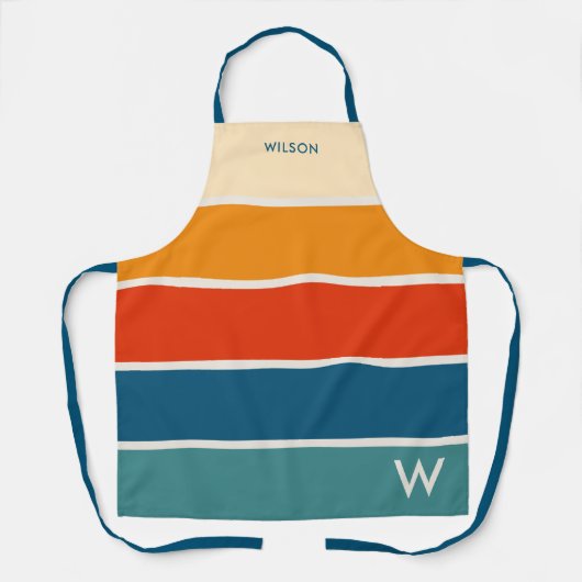 Vet retrostreep monogram schort (Voorkant)