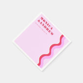 Vet retroveer esthetisch roze en rood huwelijk servet (Hoek)