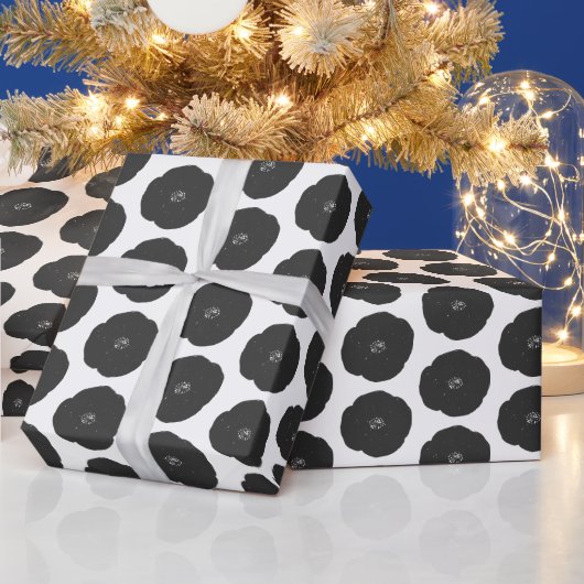 Vet Retroventielpatroon in zwart-wit Cadeaupapier (Feestdagen)