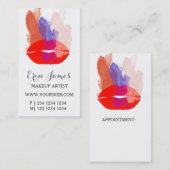 Vet rode lips Waterverf penseelstreken Afsprakenkaartje (Voorkant / Achterkant)