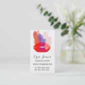 Vet rode lips Waterverf penseelstreken Afsprakenkaartje (Staand voorkant)