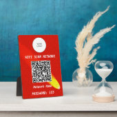 Vet Rode Rode Leren Spotlight QR Code Wifi Fotoplaat (Zijkant)