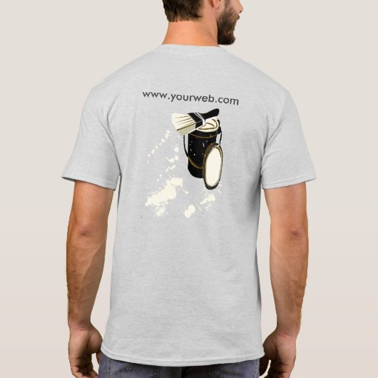 Vet rode schilderverf verf penseelsnippers t-shirt (Achterkant)