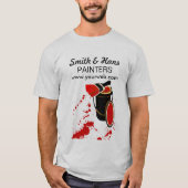 Vet rode schilderverf verf penseelsnippers t-shirt (Voorkant)