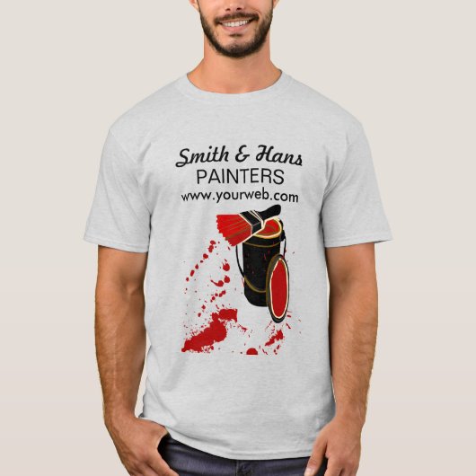 Vet rode schilderverf verf penseelsnippers t-shirt (Voorkant)