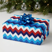 Vet Rode Wit Blauwe Chevrons Inpakpapier