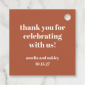 Vet Roest Herfst Retro Custom Wedding Dank u Bedankjes Labels (Achterkant)